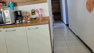 risky fuck with husbands friend while he showered moaning dirty almost caught