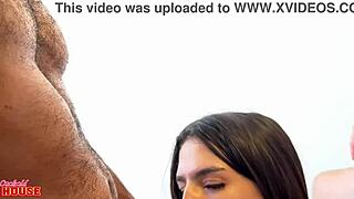 naive girlfriend sneaks cuckold house fuck without corny boyfriend