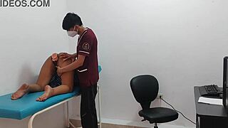 Horny Latina Student Fucks in Office Lingerie