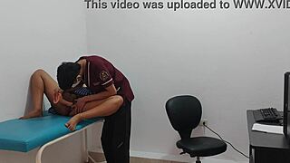 Horny Latina Student Fucks in Office Lingerie