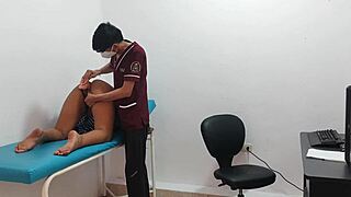 Horny Latina Student Fucks in Office Lingerie