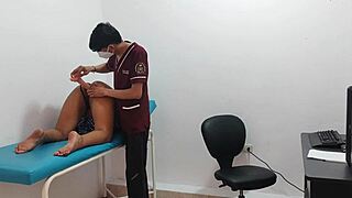 Horny Latina Student Fucks in Office Lingerie