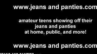 i slip into tight skinny jeans showing off my ass and curves
