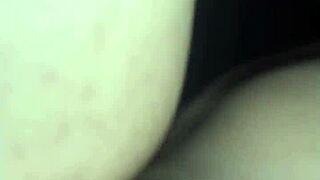 couple fucks doggystyle missionary close-up on dripping tight pussy with monster cock