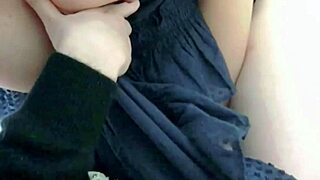 Asian amateur homemade solo tits masturbation intense orgasm.