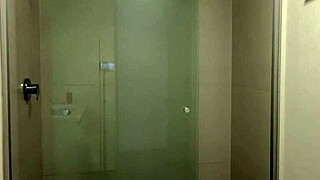 sexy mexican milf maria rojas big tits backstage shower with muscular andres acosta