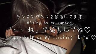 【Outdoor Exposure】G-Cup Babyface Kon Cafe Girl Nampa Drive Blowbang Cum Swallow!