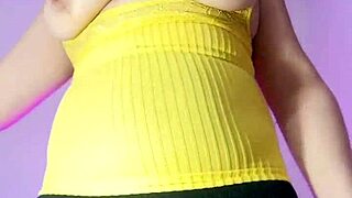 Latina wife in leggings flashes big pussy tits for stepson dirty homemade fuck