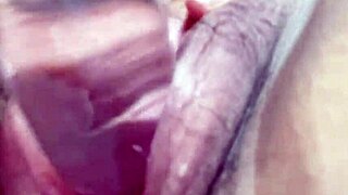 Glass dildo stretches tight juicy pussy walls super deep