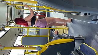 Maid teases wildly on bus ride home insane