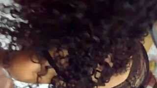 Brunette Housewife Flashes Juicy Tits and Tight Pussy in Fishnets