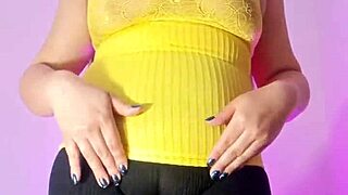 Latina wife in leggings flashes big pussy tits for stepson dirty homemade fuck