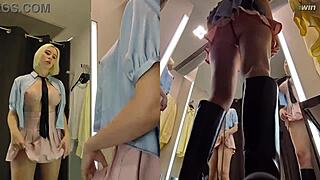 Catch that juicy pussy upskirt in dressing room?