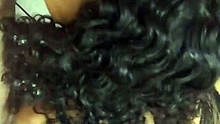 Brunette Housewife Flashes Juicy Tits and Tight Pussy in Fishnets