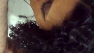 Brunette Housewife Flashes Juicy Tits and Tight Pussy in Fishnets