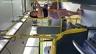 Maid teases wildly on bus ride home insane