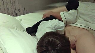 cute maid in miniskirt fishnets rides cock creampie dripping from pussy after 69 doggystyle
