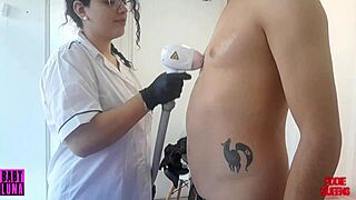 chubby colombian big tits babe gets laser hair removal massage with happy ending cum on boobs 💦😏