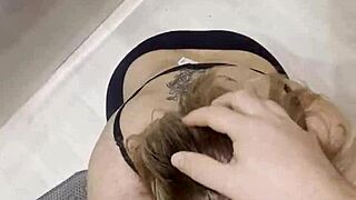 stepmom sneaks a deep shower suck on your huge cock to make you explode happy 😏💦🍆