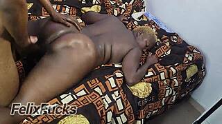 big ass aunty nimi bends over for doggy and sloppy blowjob