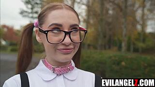 Petite teen emma evans takes hardcore pov blowjob and fucking like a taboo slut