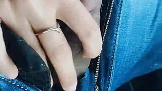 Beautiful nri gf masturbates juicy pussy car ride public flashing tease