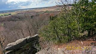 Busted redhead gives public cliff deepthroat then freeuse pounding