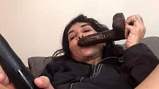 french emo cutie with huge ass fucks dildos anal and squirts in private homemade show