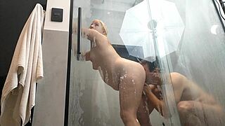 Aunt's Hidden Bathroom Shower Fuck with Boyfriend Caught