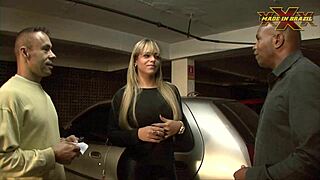 Valet rams cock deep blonde ass cuck watches manso corno outdoor