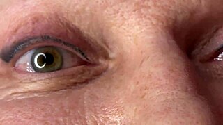 Mature Lady Eyes Covered in Huge Facial Cumshot