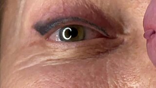 Mature Lady Eyes Covered in Huge Facial Cumshot