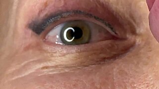 Mature Lady Eyes Covered in Huge Facial Cumshot