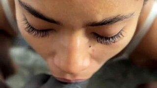 Stepbrother Lends Huge Cock for Latina Teen Suck