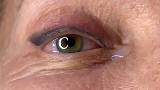 Mature Lady Eyes Covered in Huge Facial Cumshot