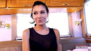 Tattooed Brunette Raven Lane Sucks Cock Fucked Hard