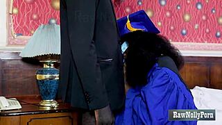 Graduating Student Bent Over Fucks Principal's Big Cock in Appreciation Uniform