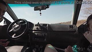 girls take turns deepthroating cock on public car ride