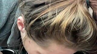 street hooker deepthroats customer dick swallows every drop cum car