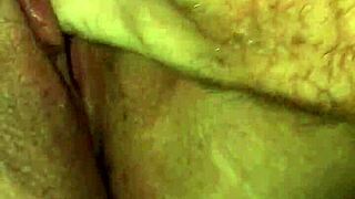 wife teases swollen clit with juicy homemade suction play
