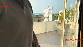 stylish ladyboy candy takes big cock client pounding backstage