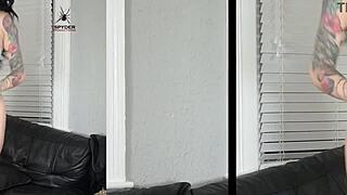 Jazmin models sexy lingerie set shaking ass in casual try-on