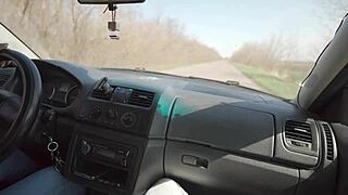 girls take turns deepthroating cock on public car ride