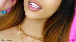 Brunette teen casting on sofa strips for daddy's massage turning into hot photoshoot fingering