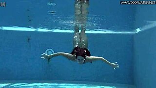 Jessica Lincoln's Pink Bikini Tease Turns Underwater Horny Pool Fuck With Friend!