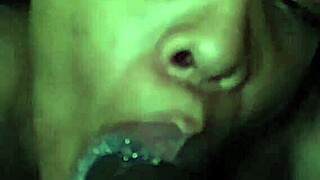 ebony babe back from holiday deepthroats black cock pov style