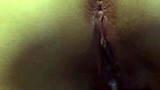 Little Tight Pussy Bent Over Takes Huge Creampie Load Dripping Out