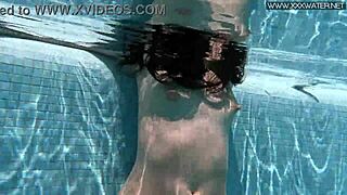 Jessica Lincoln's Pink Bikini Tease Turns Underwater Horny Pool Fuck With Friend!