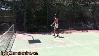 Bendy Teen Spanked at Outdoor Party