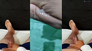 ex girlfriend thoughts make me jerk off hand covered in cum wife cant know